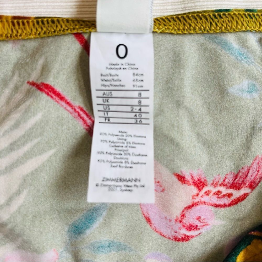 Zimmermann Womens Bikini Bottom Tropicana Triangle Floral Palms Swimwear Sz 2-4 - Picture 5 of 7